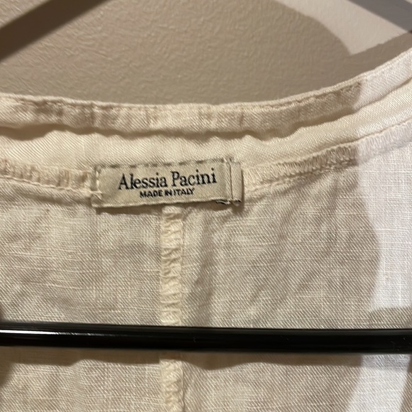 Women’s long cream/taupe linen tank tunic - Picture 2 of 2